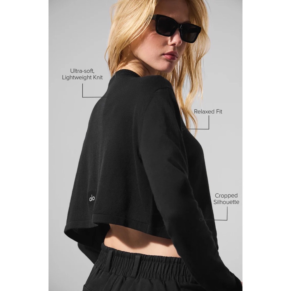 Alo Yoga Supernatural Sweater Cardigan Black S - Picture 3 of 14